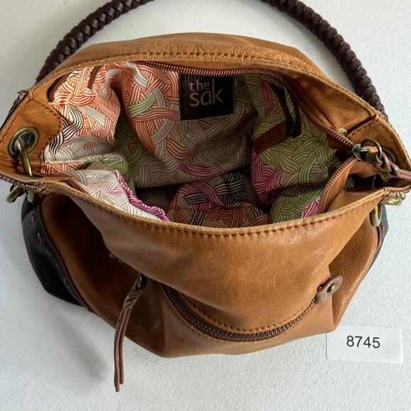 The Sak Medium Shoulder Bag Boho Two Toned Leather Braided Strap - Picture 3 of 10